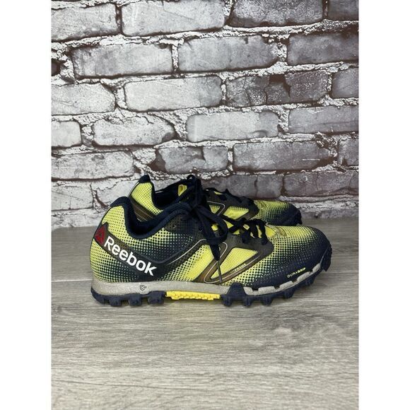 Reebok H20Drain DuraGrip FitFrame Black Neon Yellow Running Shoes Women 7.5US/38 - Picture 2 of 16